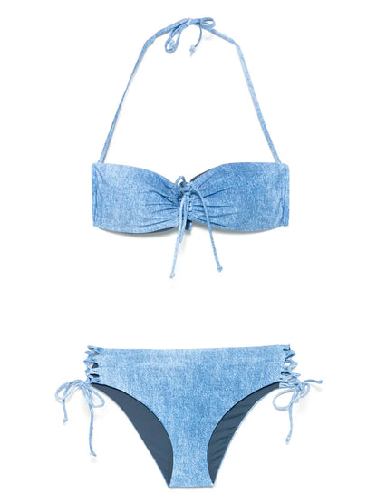 Denim-Print Bikini