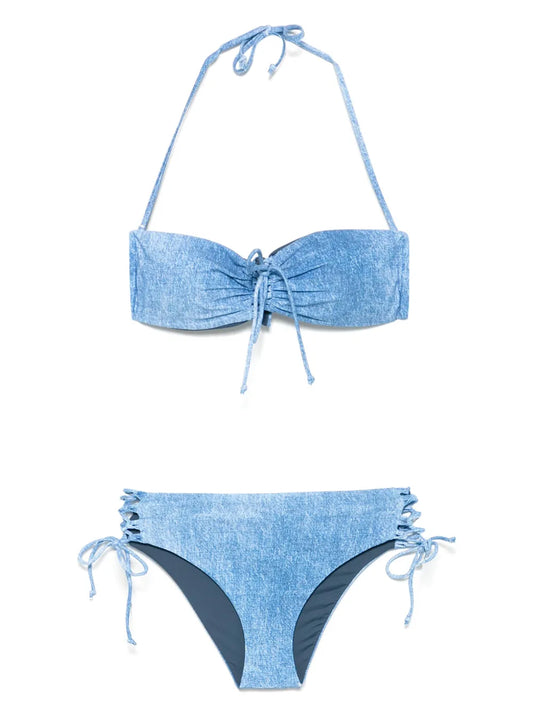 Denim-Print Bikini