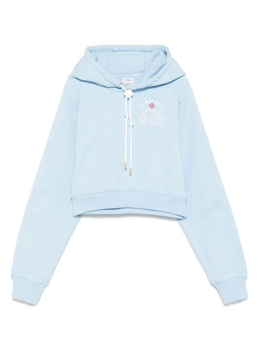 Looking At The Beauty Of The World Cropped Hoodie