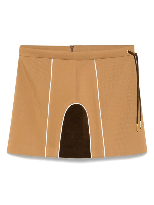 Chenille Panelled Mini Skirt