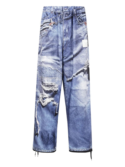 Graphic-Print Jeans