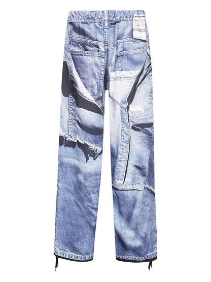 Graphic-Print Jeans