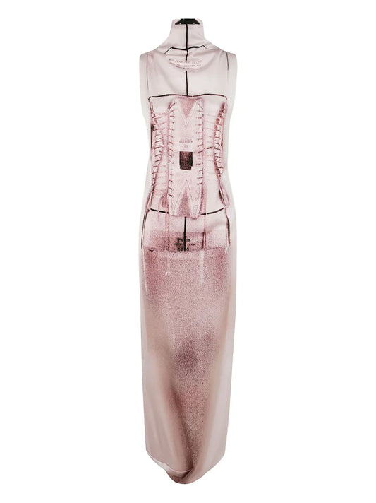 Graphic-Print Sleeveless Maxi Dress