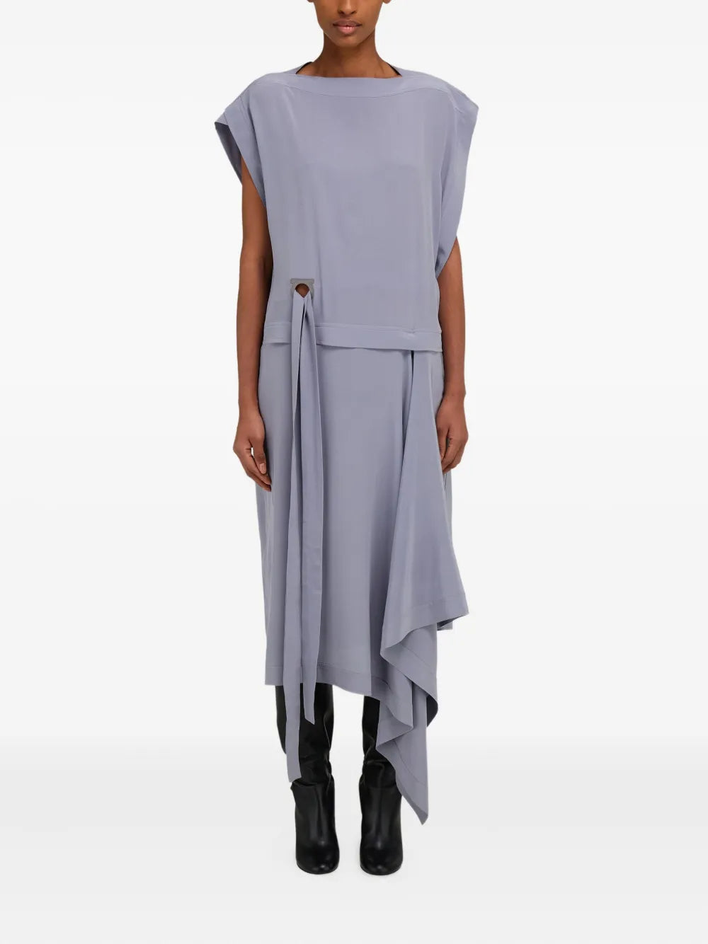 Gancio-Detail Silk Dress