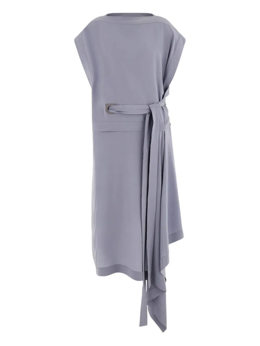 Gancio-Detail Silk Dress