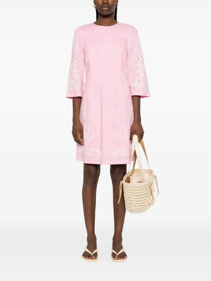 Embroidered Mid Dress