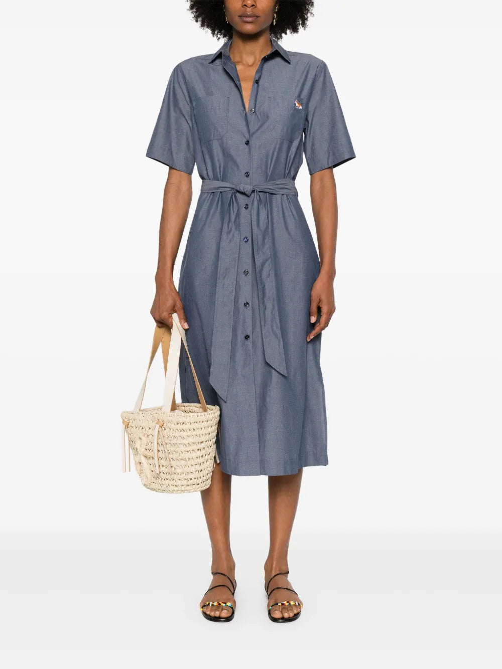 Double-Pocket Midi Dress