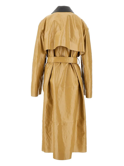 Coated-Finish Trench Coat