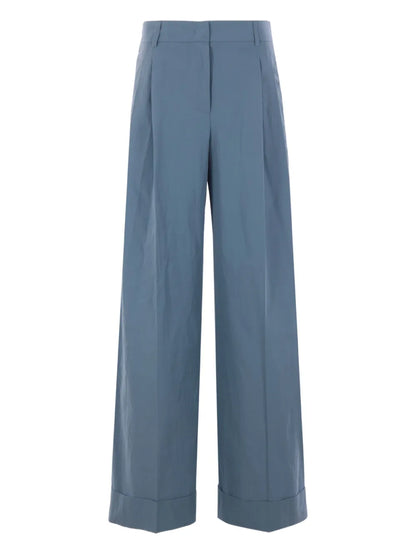 Cotton Wide-Leg Trousers