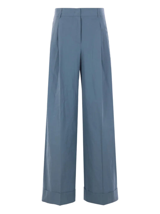Cotton Wide-Leg Trousers
