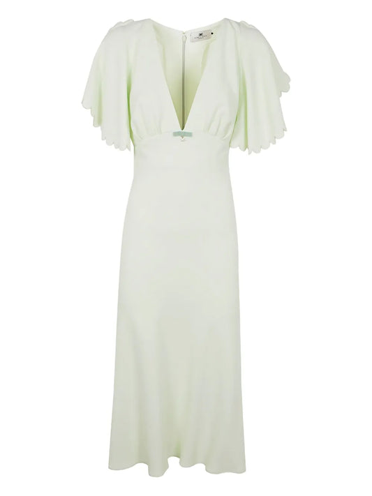 V-Neck Midi Dress