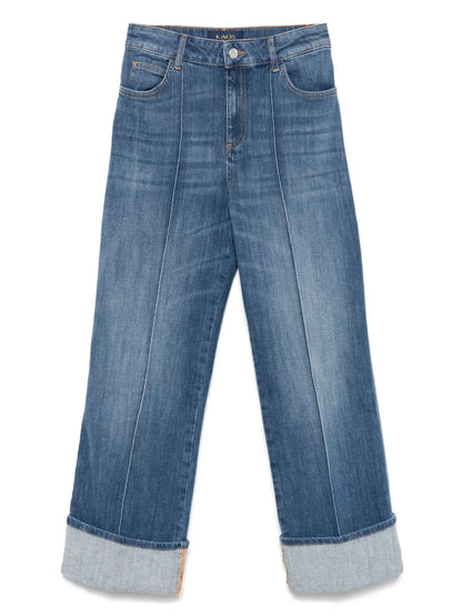 Piped-Trim Jeans