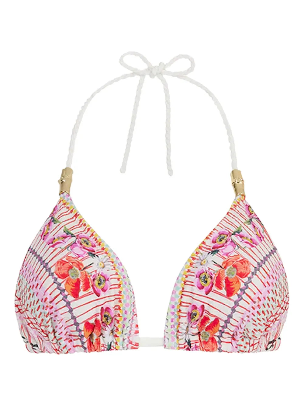 Pomegranate Floral Triangle Bikini Top