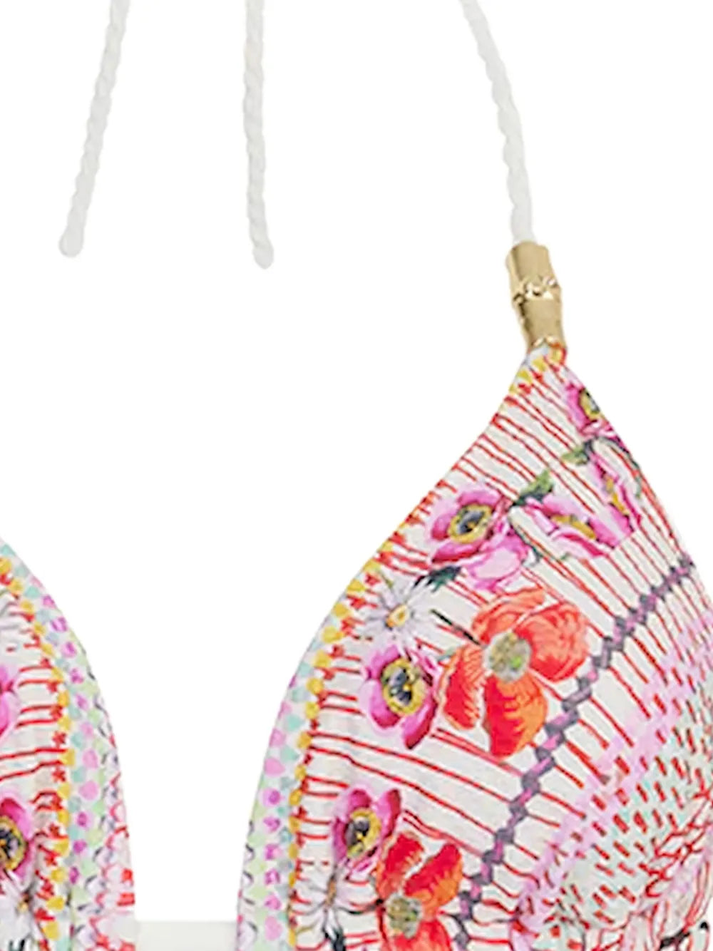 Pomegranate Floral Triangle Bikini Top