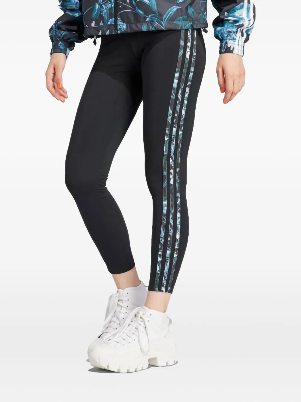 3-Stripes Floral "Black" Leggings