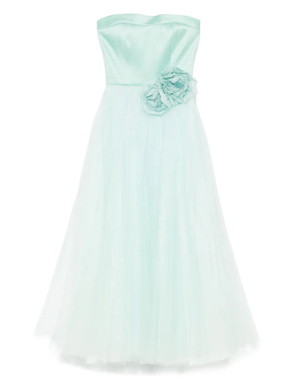 Floral-Appliqué Gown