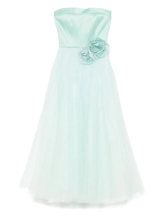 Floral-Appliqué Gown