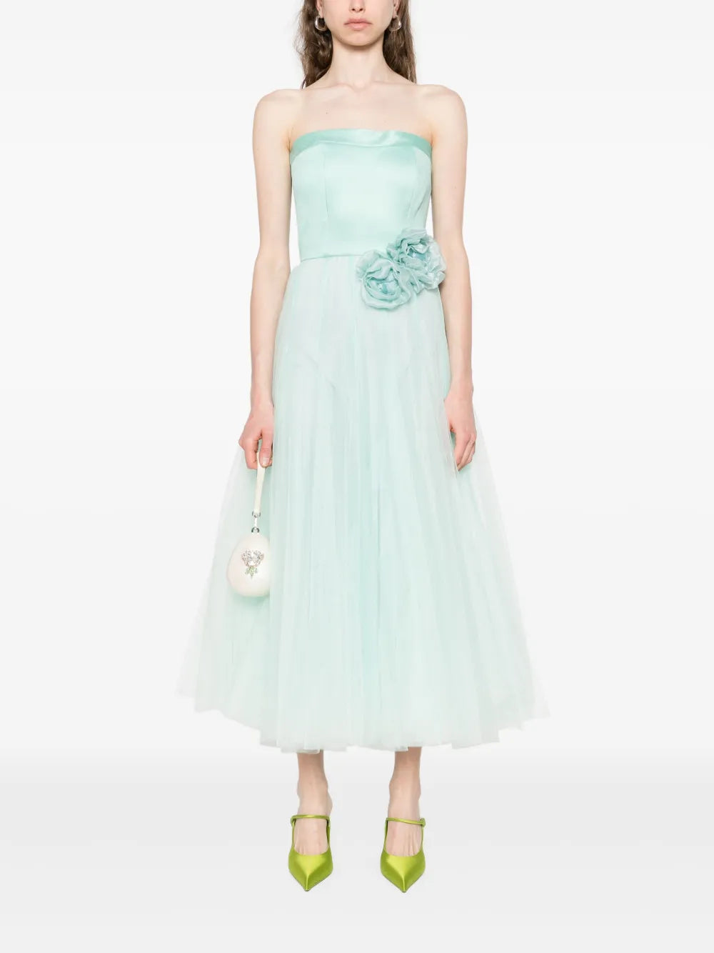 Floral-Appliqué Gown
