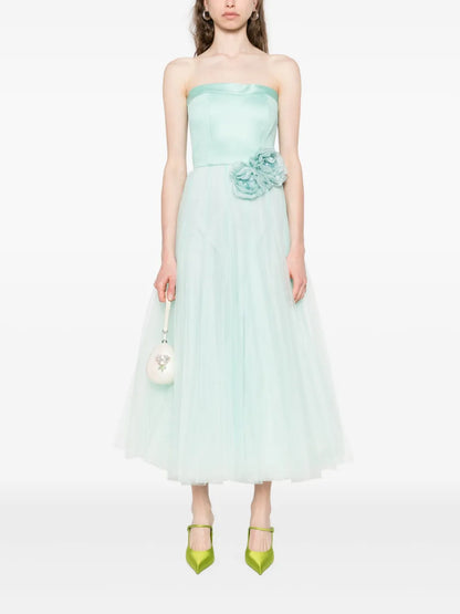 Floral-Appliqué Gown