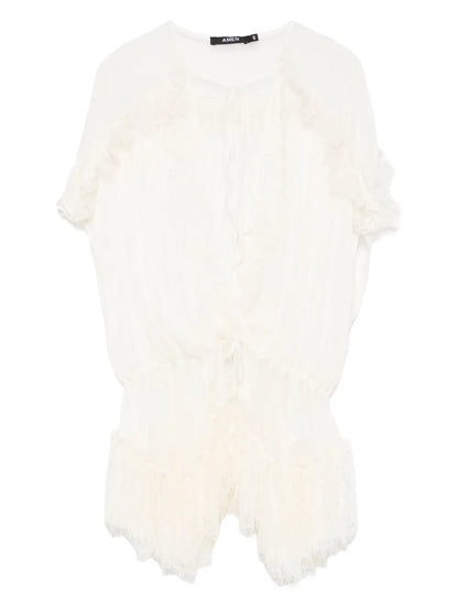 Lace-Panelling Blouse