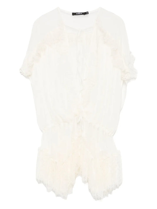 Lace-Panelling Blouse