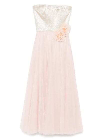 Floral-Appliqué Gown