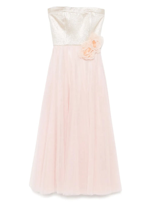 Floral-Appliqué Gown