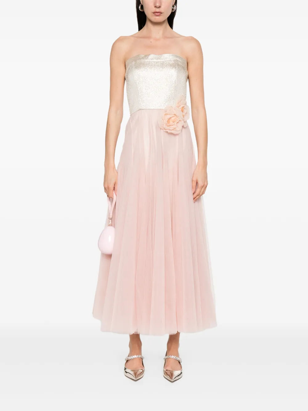 Floral-Appliqué Gown