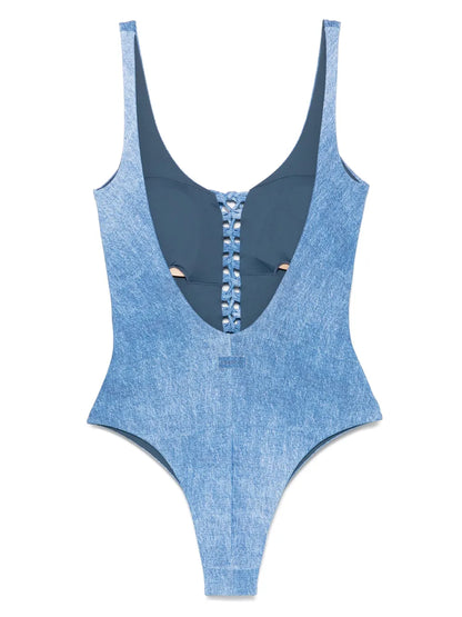 Denim-Effect Swimsuit