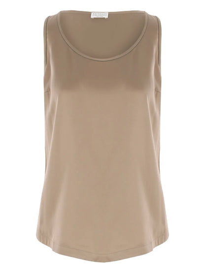 Silk-Satin Tank Top