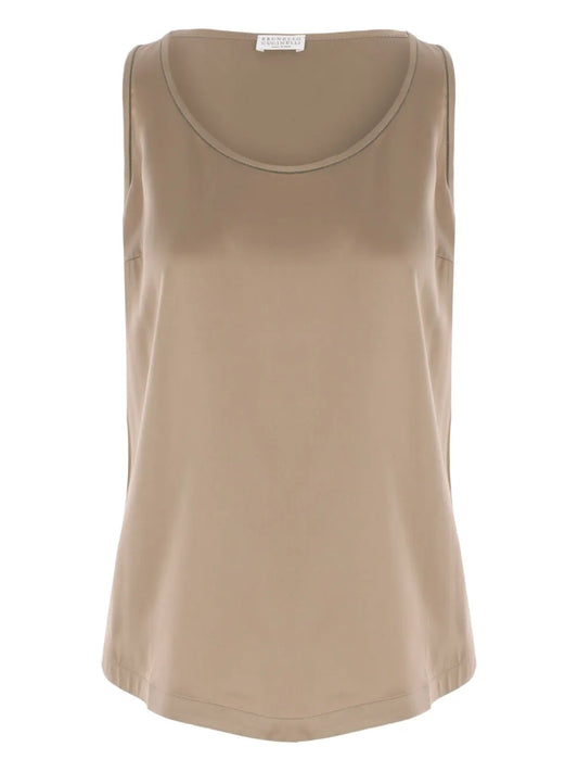 Silk-Satin Tank Top