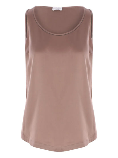 Silk-Satin Tank Top