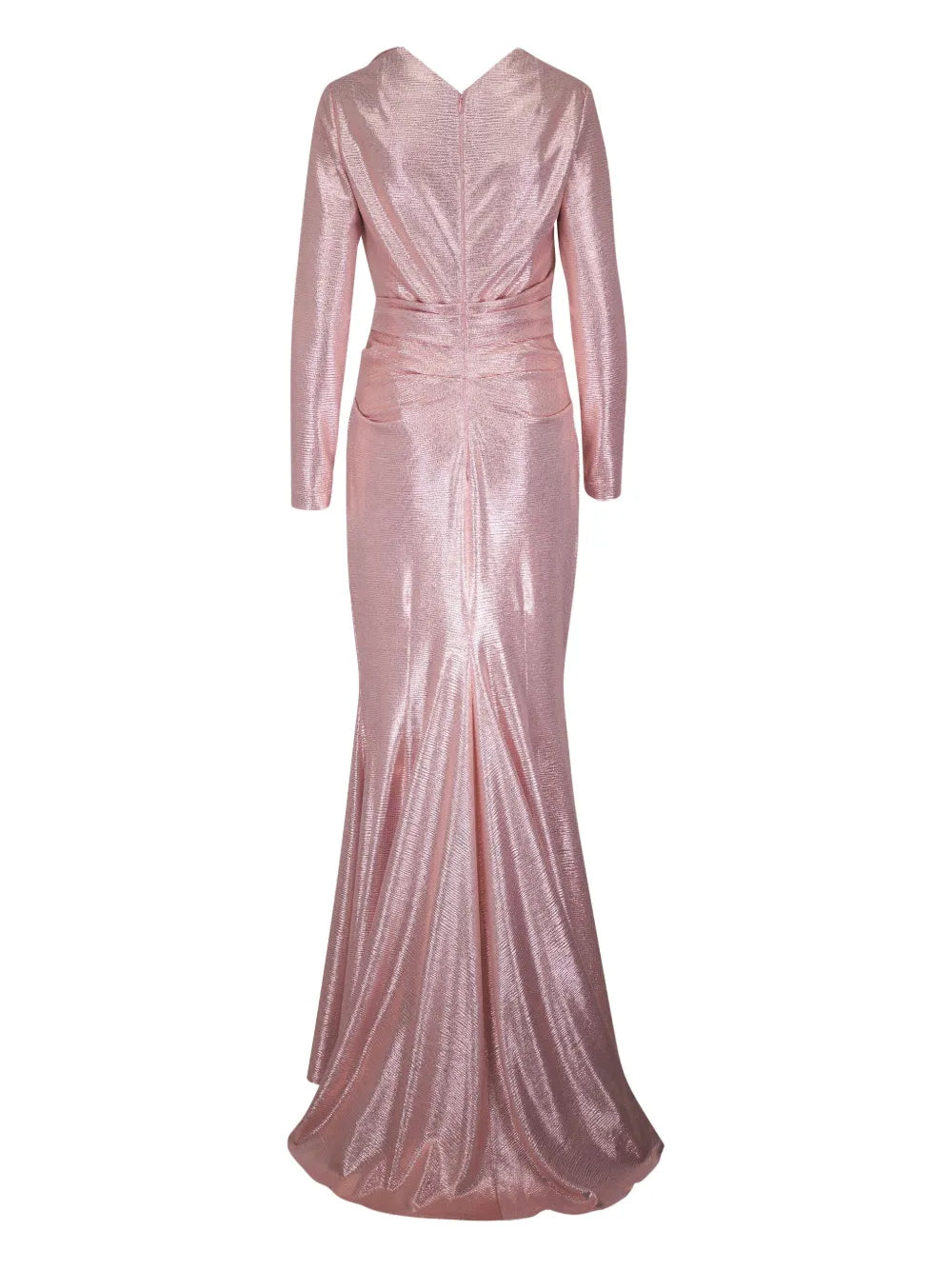 Metallic V-Neck Gown