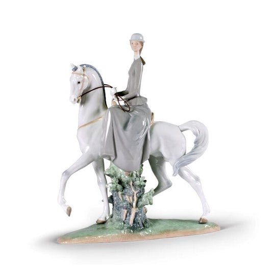 Woman On Horse Figurine