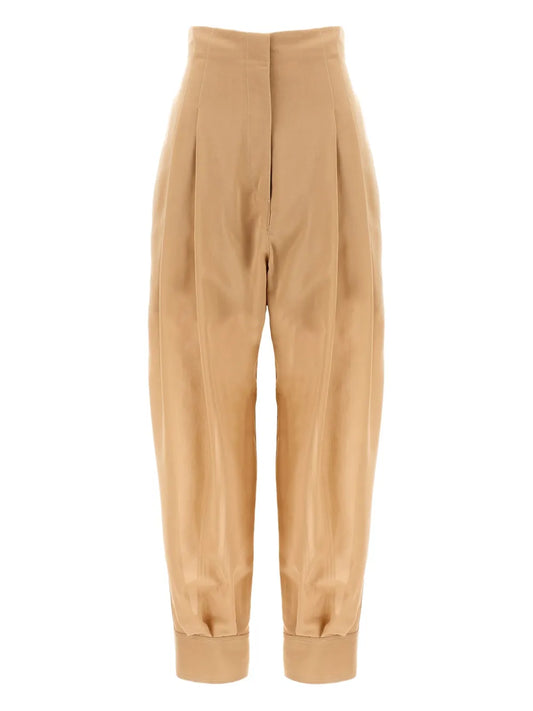 Pleated High-Waisted Trousers