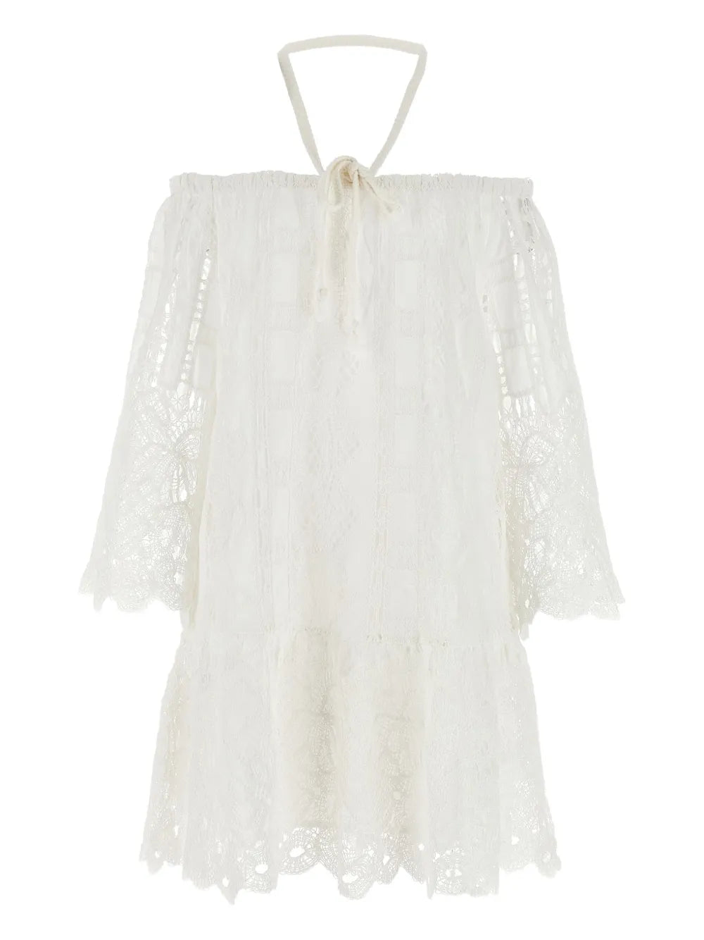 Evergreen Off-The-Shoulder Lace Dress