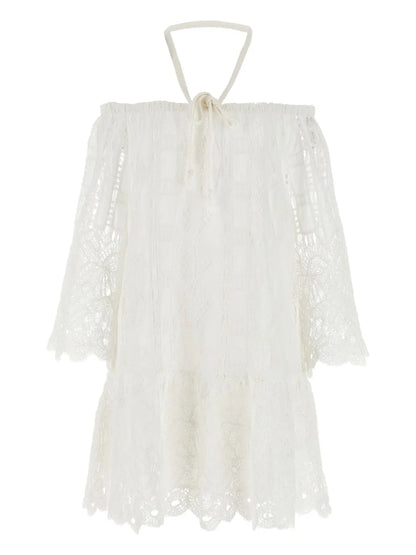 Evergreen Off-The-Shoulder Lace Dress