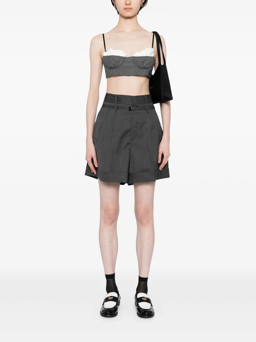 Wide-Leg Belted Shorts
