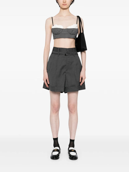 Wide-Leg Belted Shorts