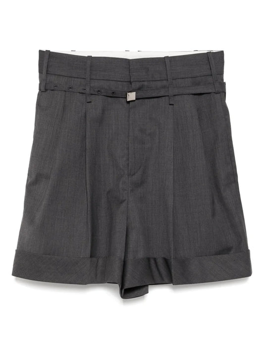 Wide-Leg Belted Shorts