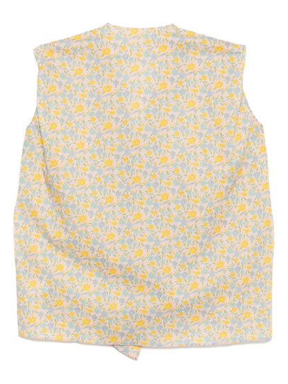 Floral-Print Sleeveless Blouse