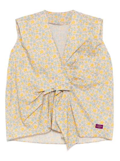 Floral-Print Sleeveless Blouse
