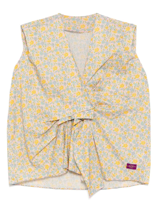 Floral-Print Sleeveless Blouse