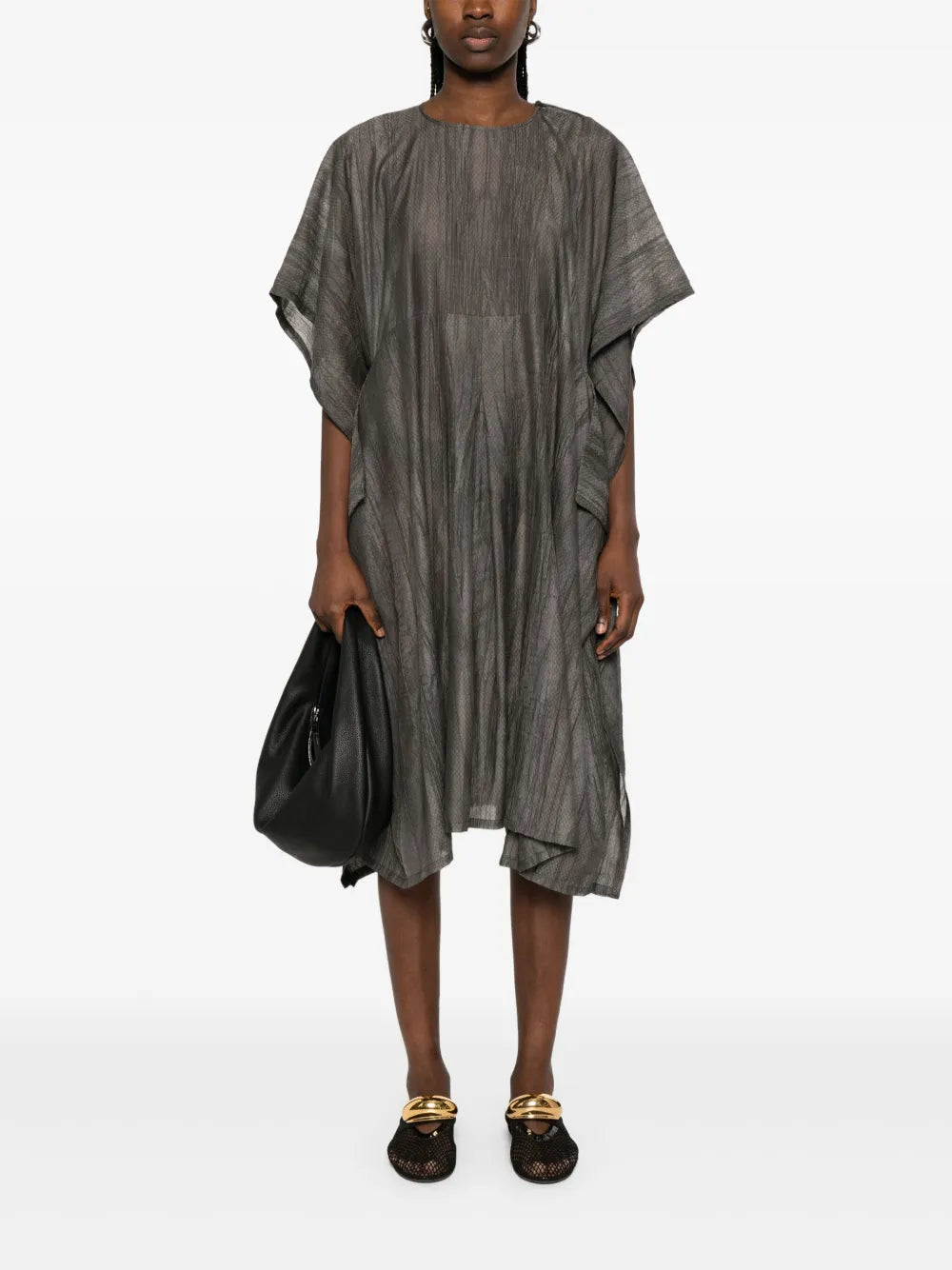 Ruffle-Detail Midi Dress