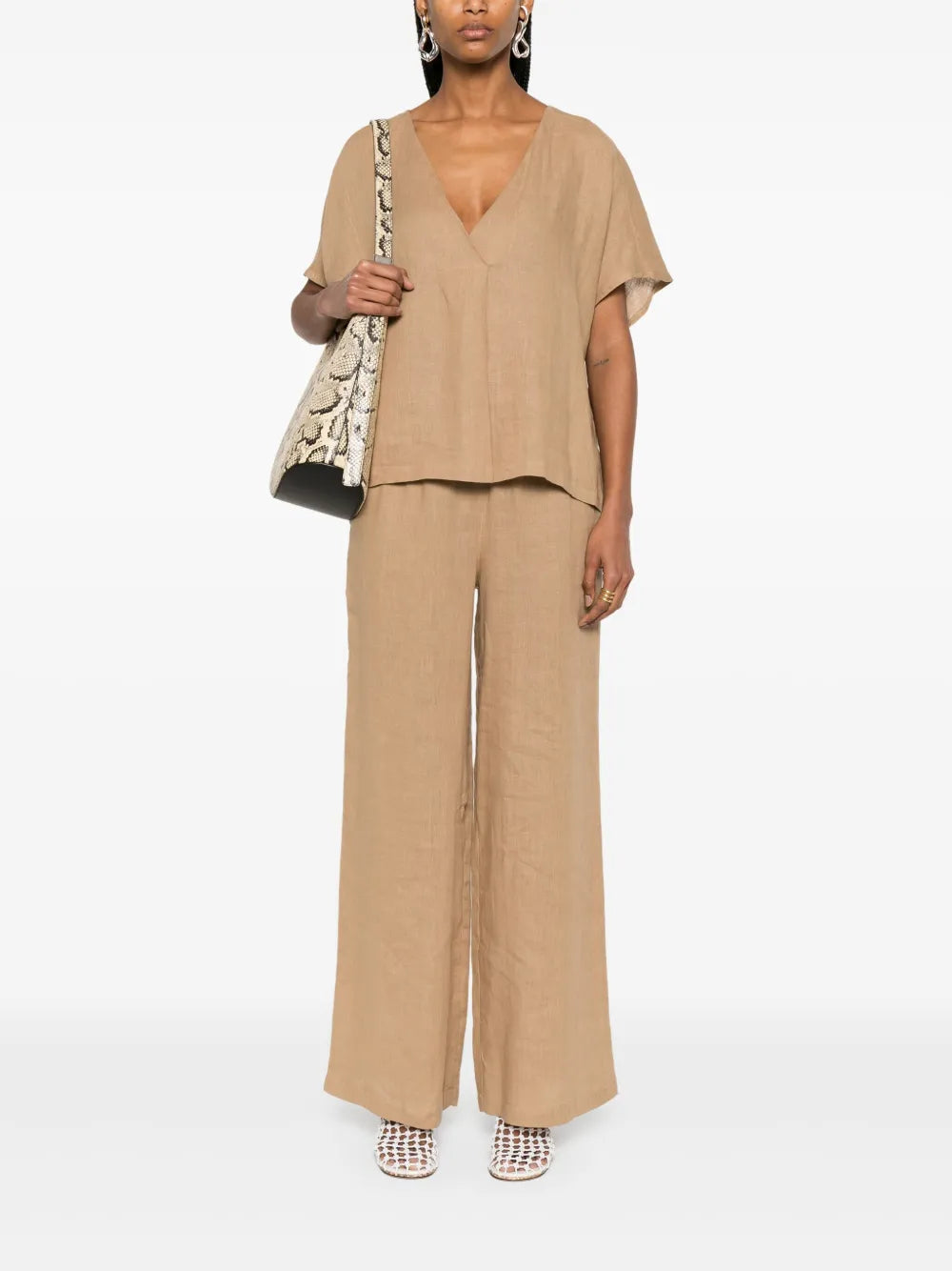 Linen Wide-Leg Trousers
