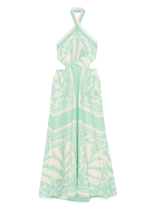 Abstract-Print Maxi Dress