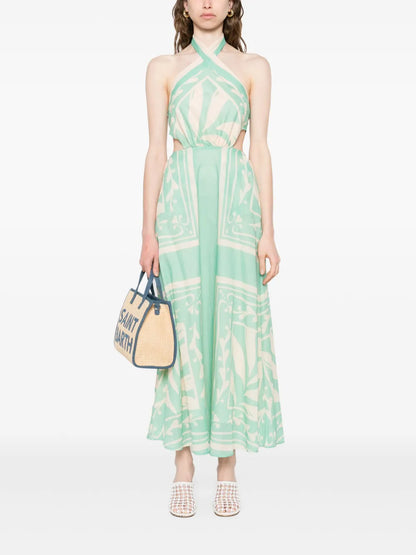 Abstract-Print Maxi Dress