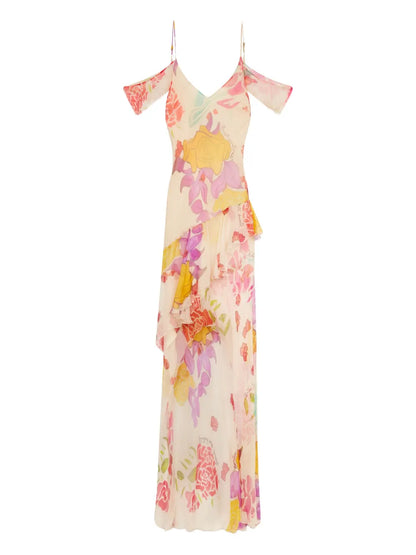 Flores Chiffon Maxi Dress