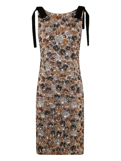 Sequin-Embellished Midi Dress