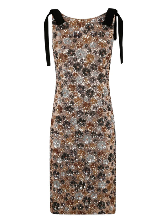 Sequin-Embellished Midi Dress